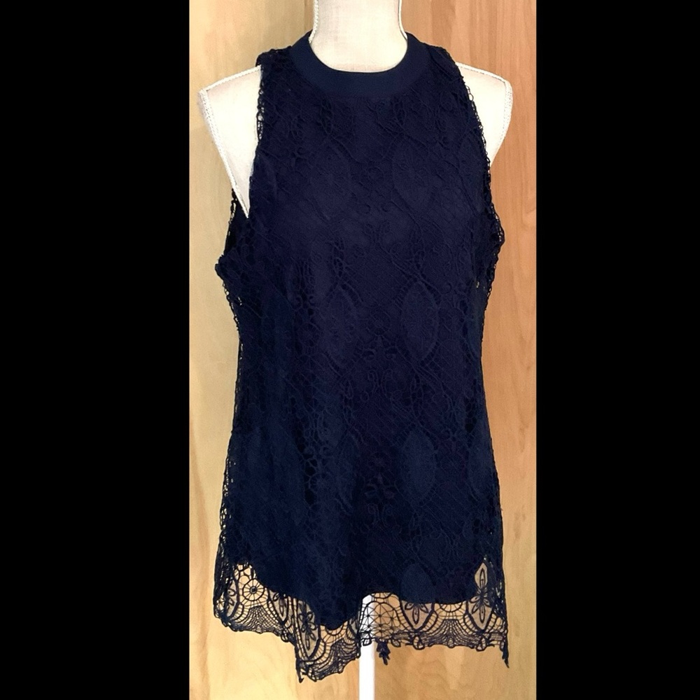 Signature Studio High Neck Sleeveless Blouse EUC